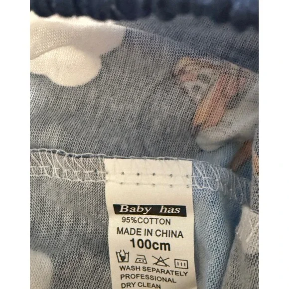 Baby has Airplane Pajama‎ Pants Kid's Blue Cloud Print 100cm 39in 4T - Picture 3 of 4